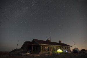Kallergi Mountain Refuge at night time